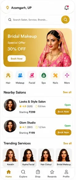 Mobile app layout